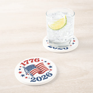 Dessous De Verre En Grès Drapeau patriotique de l'indépendance américaine 2