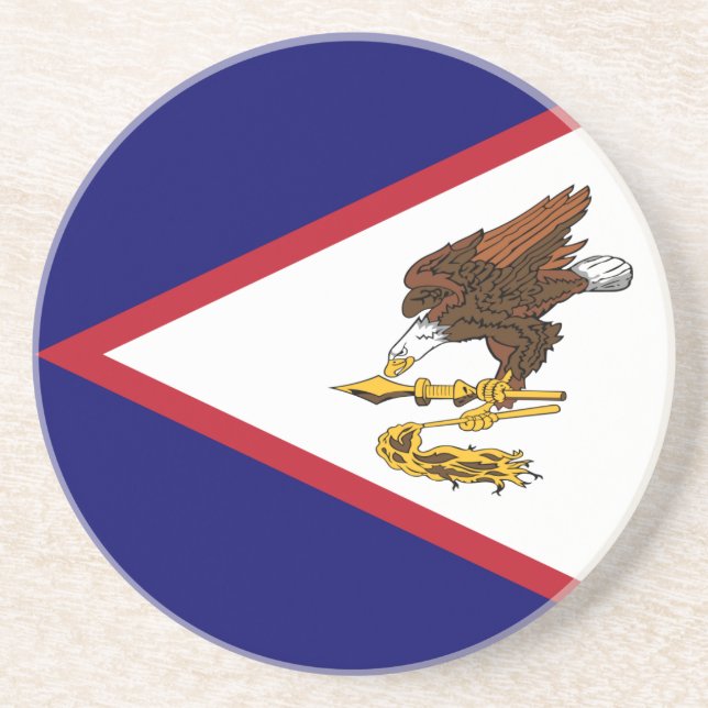 Dessous De Verre En Grès Drapeau patriotique des Samoa américaines (Devant)