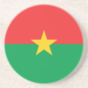 Dessous De Verre En Grès Drapeau patriotique du Burkina Faso
