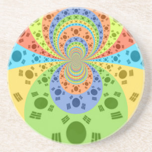 Dessous De Verre En Grès Drapeau sud-coréen Inspiré Art Abstrait Impression