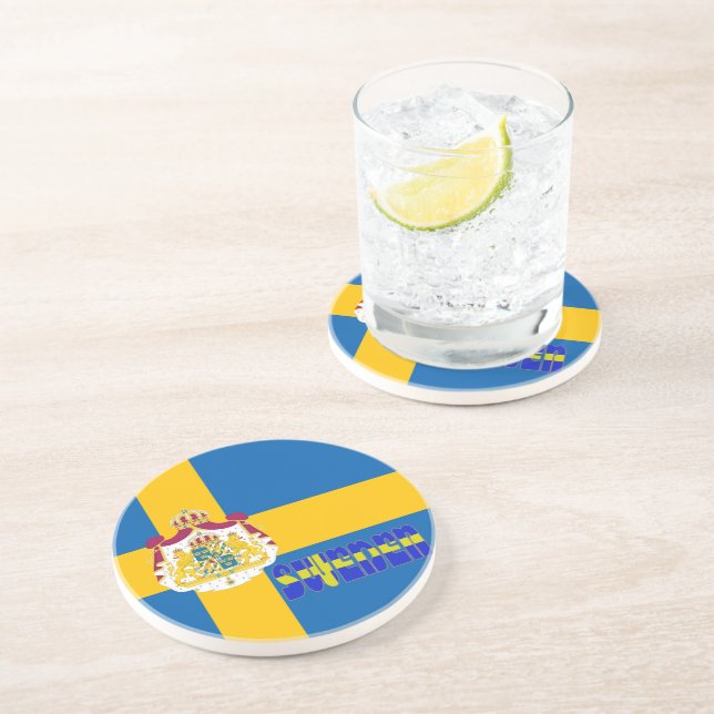 Dessous De Verre En Grès Drapeau suédois (Côté)