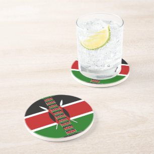 Dessous De Verre En Grès Drapeaux miniers sans fil du Kenya Frames Art
