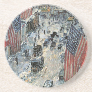 Dessous De Verre En Grès Drapeaux sur la 57e Rue de Frederick Childe Hassam