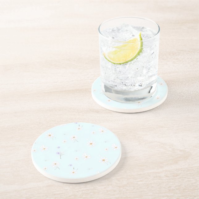 Dessous De Verre En Grès Dreamy Mint Meadow (Côté)