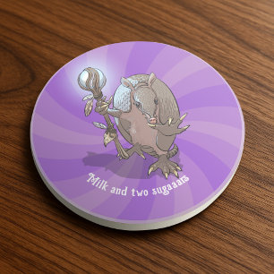 Dessous De Verre En Grès Drôle Armadillo Lait et deux sucres Carton hypnoti