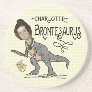 Dessous De Verre En Grès Drôle Charlotte Bronte Saurus Dinosaur Lecteur de