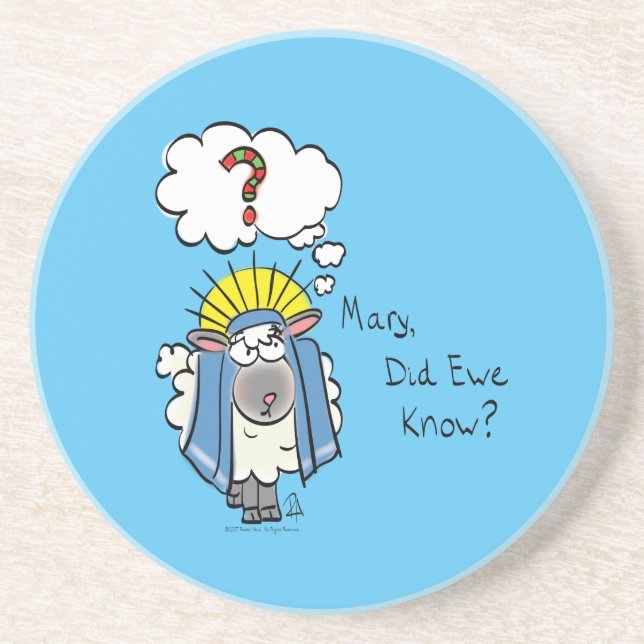 Dessous De Verre En Grès Drôle Christian Noël mignon Mouton Dessin (Devant)