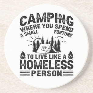 Dessous De Verre En Grès Drôle de camping à boire des paroles