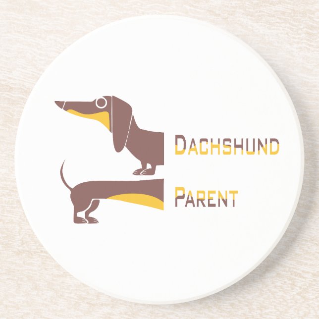 Dessous De Verre En Grès Drôle mignon dachshund pour parent chien long (Devant)