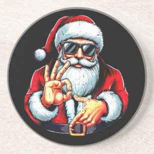 Dessous De Verre En Grès Drôle Six Sept 6 7 Mème Santa Noël