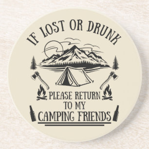 Dessous De Verre En Grès Drôle slogan camper camping à boire des paroles