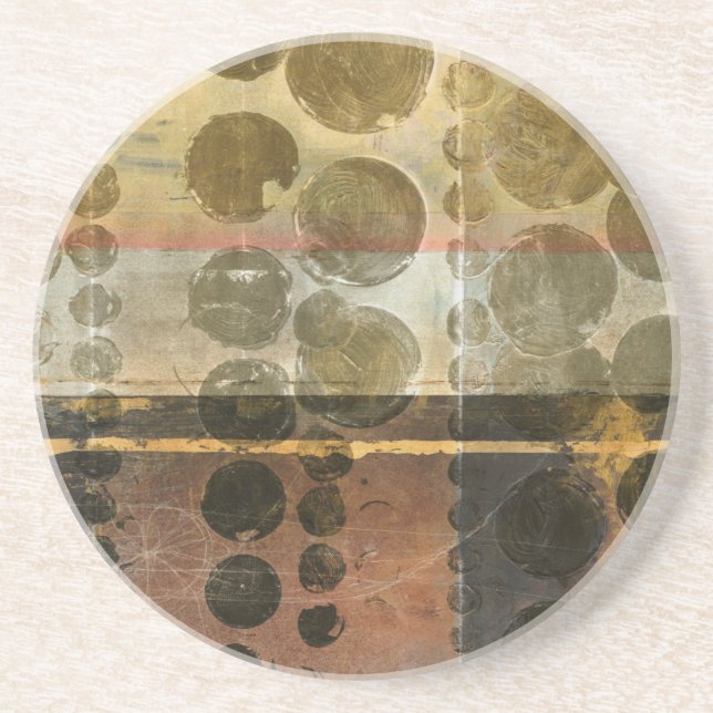 Dessous De Verre En Grès Droplets verts circulaires (Devant)