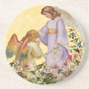 Dessous De Verre En Grès Easter Blessings Angel Coaster
