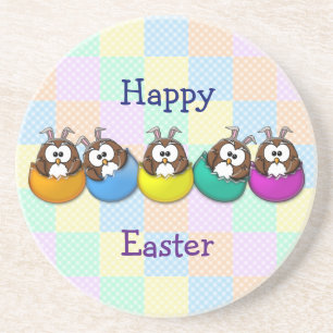 Dessous De Verre En Grès Easter owl - rainbow