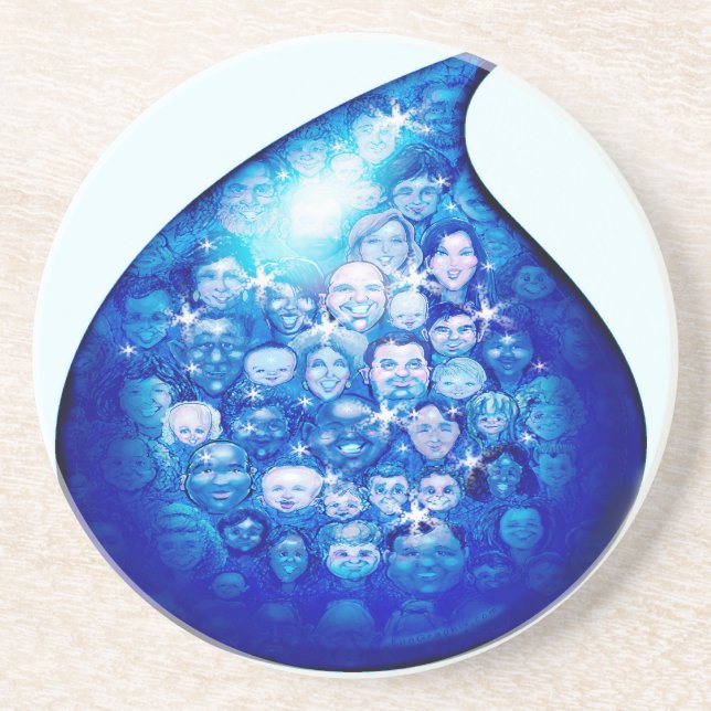 Dessous De Verre En Grès Eau (Devant)