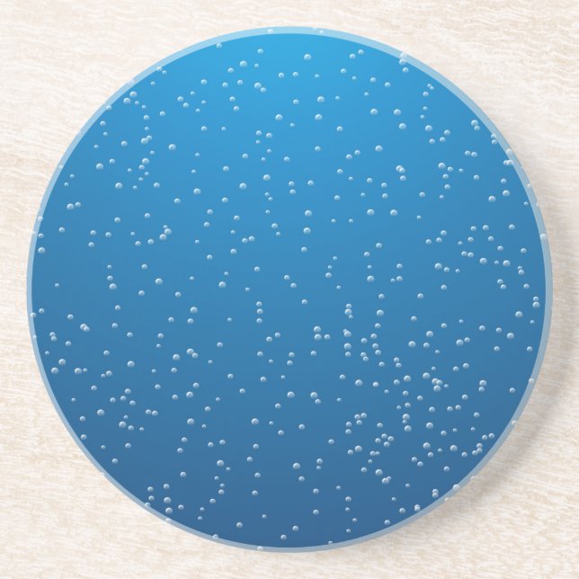Dessous De Verre En Grès Eau Bleue Profonde et Petites Bulles (Devant)