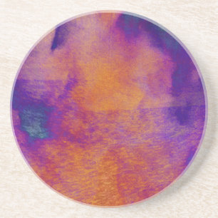 Dessous De Verre En Grès Eau couleur rouge jaune bleu violet art graphique