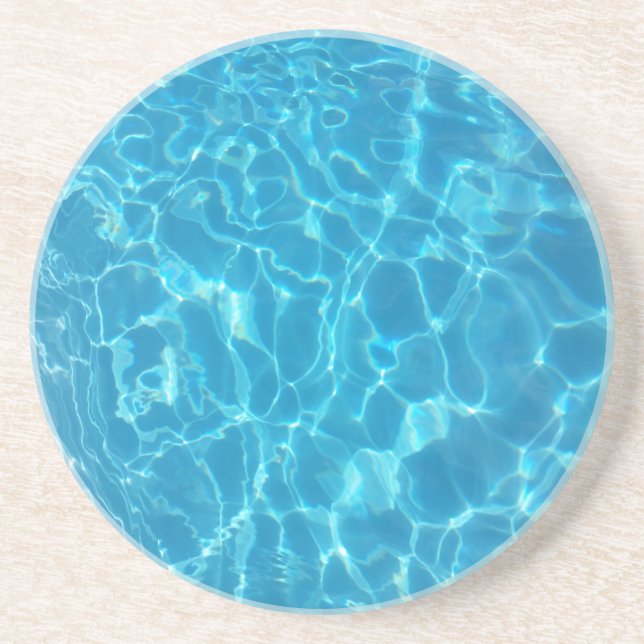 Dessous De Verre En Grès Eau de piscine bleu ciel cristallin (Devant)