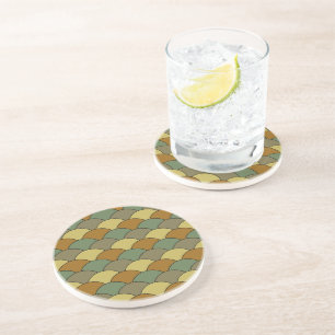 Dessous De Verre En Grès Écailles de dragon, éventails, vagues, Seigaiha, c