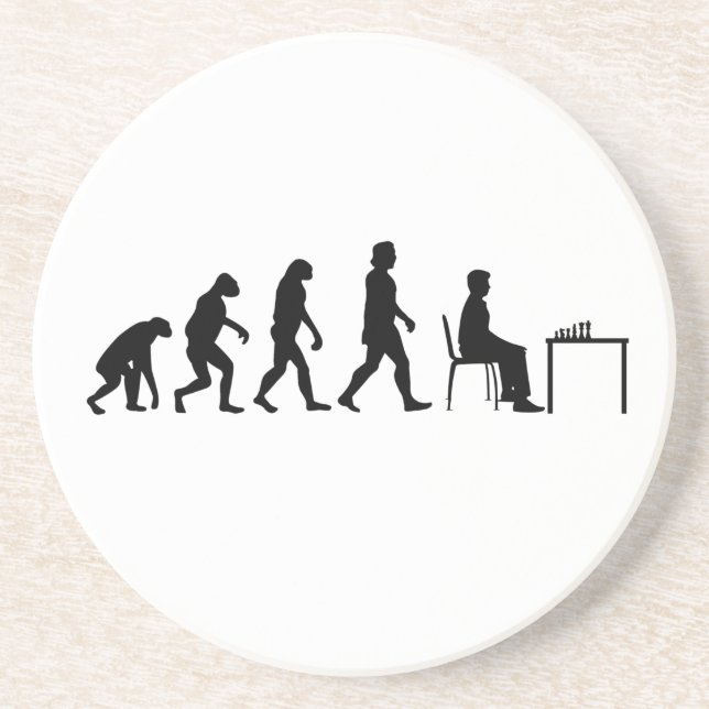 Dessous De Verre En Grès Échecs - Évolution du joueur d'échecs (Devant)