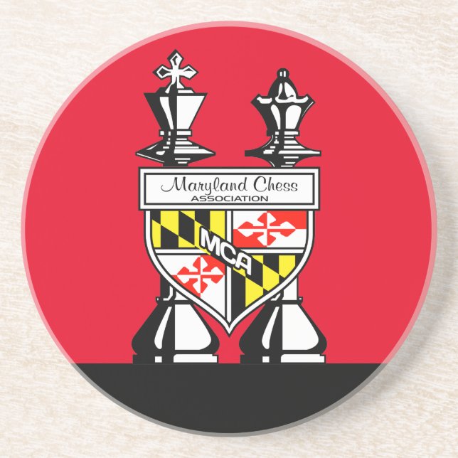 DESSOUS DE VERRE EN GRÈS ÉCHECS MARYLAND (Devant)