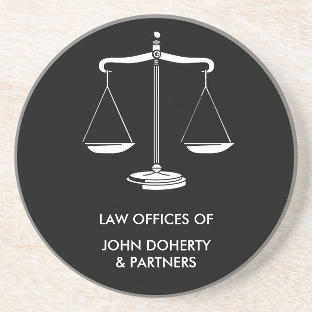 Dessous De Verre En Grès Échelles de justice | Classique (Devant)