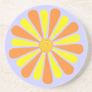 Dessous De Verre En Grès Éclatement de l'énergie, pétales orange et jaune,