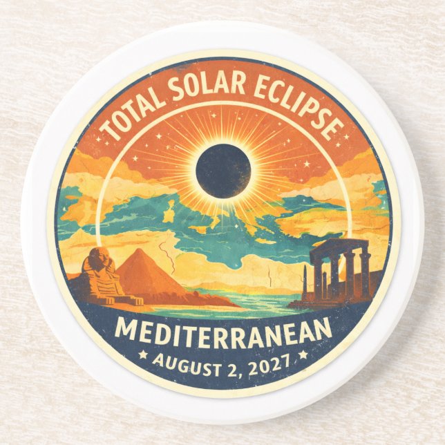 Dessous De Verre En Grès éclipse solaire méditerranéenne de 2027 (Devant)