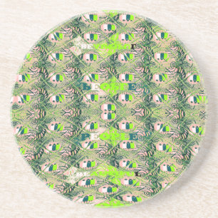 Dessous De Verre En Grès Eco Africa Motif - Art Africain Inspiré Par La Nat