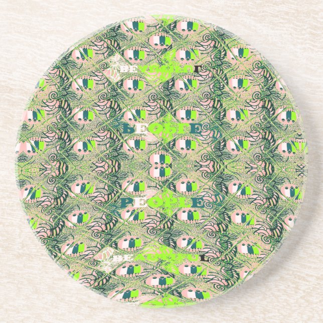 Dessous De Verre En Grès Eco Africa Motif - Art Africain Inspiré Par La Nat (Devant)