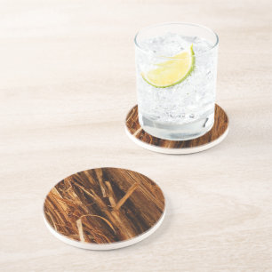 Dessous De Verre En Grès Écorce de bois texturée de cèdre