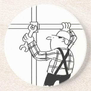 Dessous De Verre En Grès Écran avec échafaudage