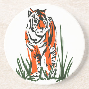 Dessous De Verre En Grès Écran Silk Tiger