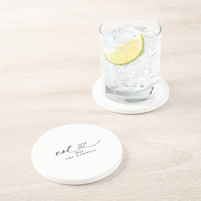 Dessous De Verre En Grès Écriture de calligraphie moderne personnalisée   (Côté)