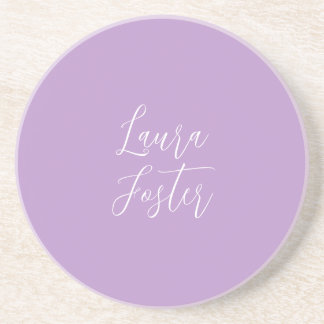 Dessous De Verre En Grès Écriture manuscrite Nom élégant Couleur Lilac