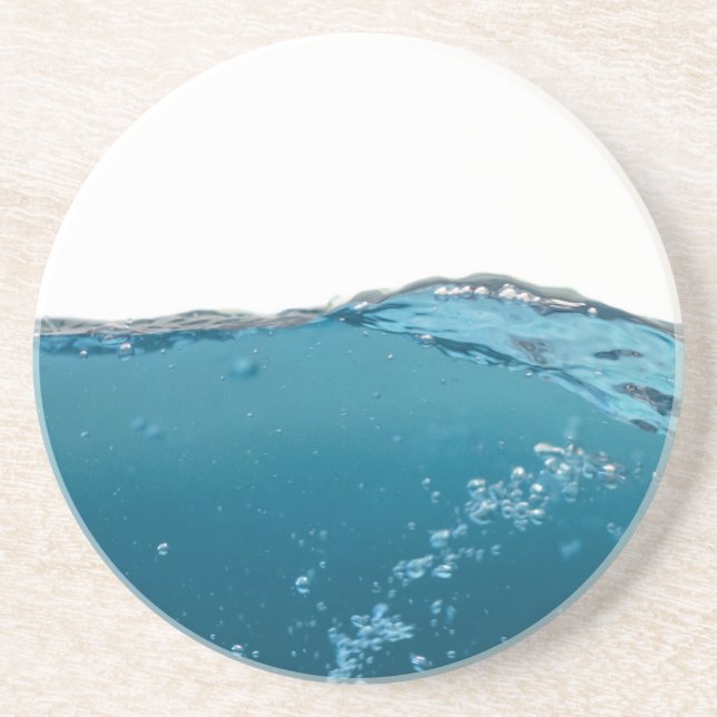 Dessous De Verre En Grès Effacer la vague bleue (Devant)