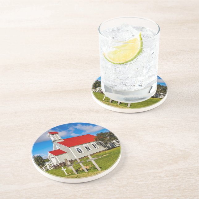 Dessous De Verre En Grès Église islandaise (Côté)