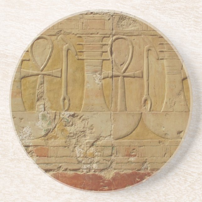 Dessous De Verre En Grès Egyptien antique Ankh, clé de la vie (Devant)