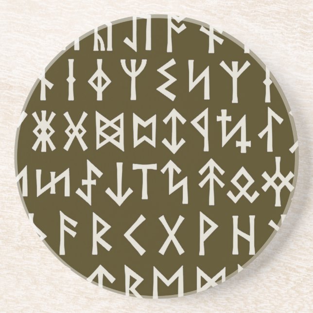 Dessous De Verre En Grès Elder Futhark Runes (Devant)