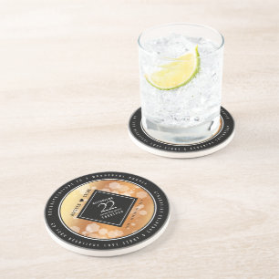 Dessous De Verre En Grès Élégant 22e anniversaire de Mariage de cuivre