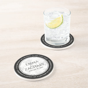 Dessous De Verre En Grès Élégant 60ème 75ème anniversaire de Mariage de dia