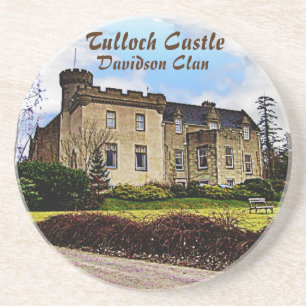 Dessous De Verre En Grès Elégant château de Tulloch - Clan Davidson écossai