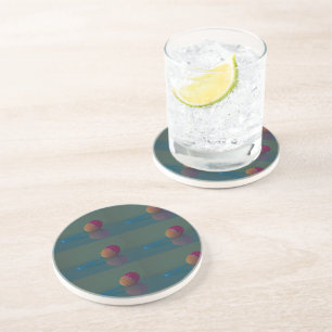 Dessous De Verre En Grès Elégant Crochet coloré Oeuf de Pâques Bleu Vert