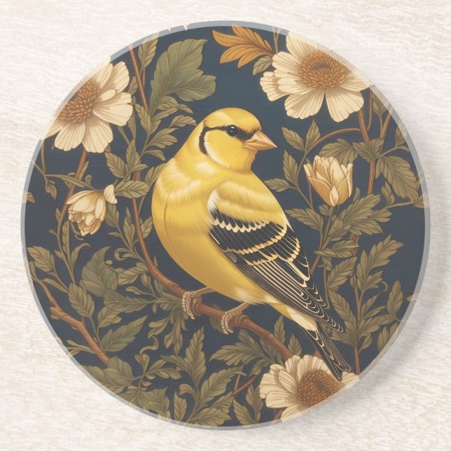 Dessous De Verre En Grès Élégant Goldfinch américain (Devant)