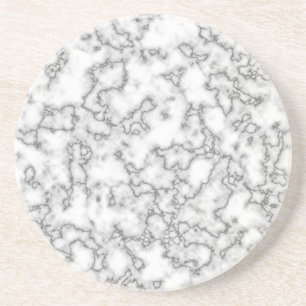 Dessous De Verre En Grès Élégant Marbre blanc léger