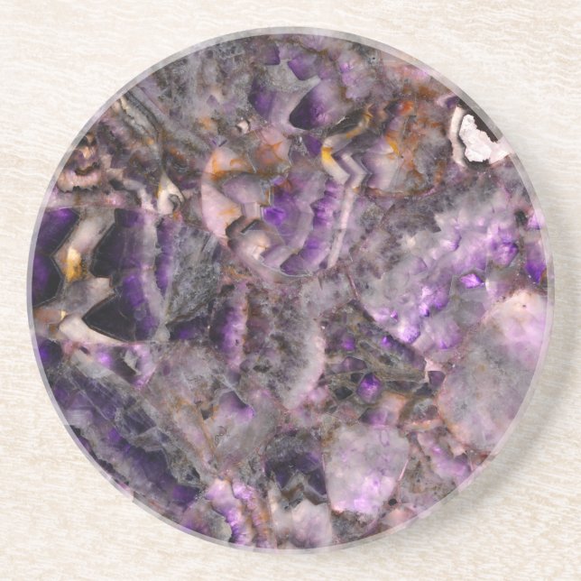 Dessous De Verre En Grès Elégant marbre de quartz améthyste violet granit (Devant)