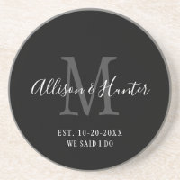 Élégant Monogramme Noir Établi Nouveaux mariés