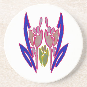 Dessous De Verre En Grès Elégante aquarelle Rose Imprimer