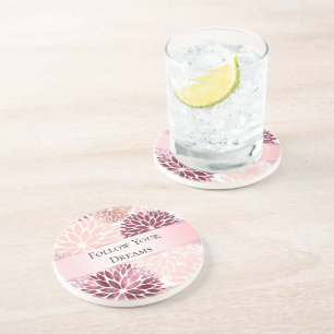 Dessous De Verre En Grès Élégante et Chic Fête de Mariage Florale Rose