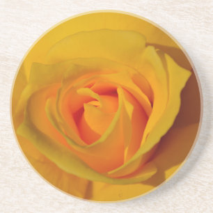 Dessous De Verre En Grès Élégante fleur florale Rose jaune